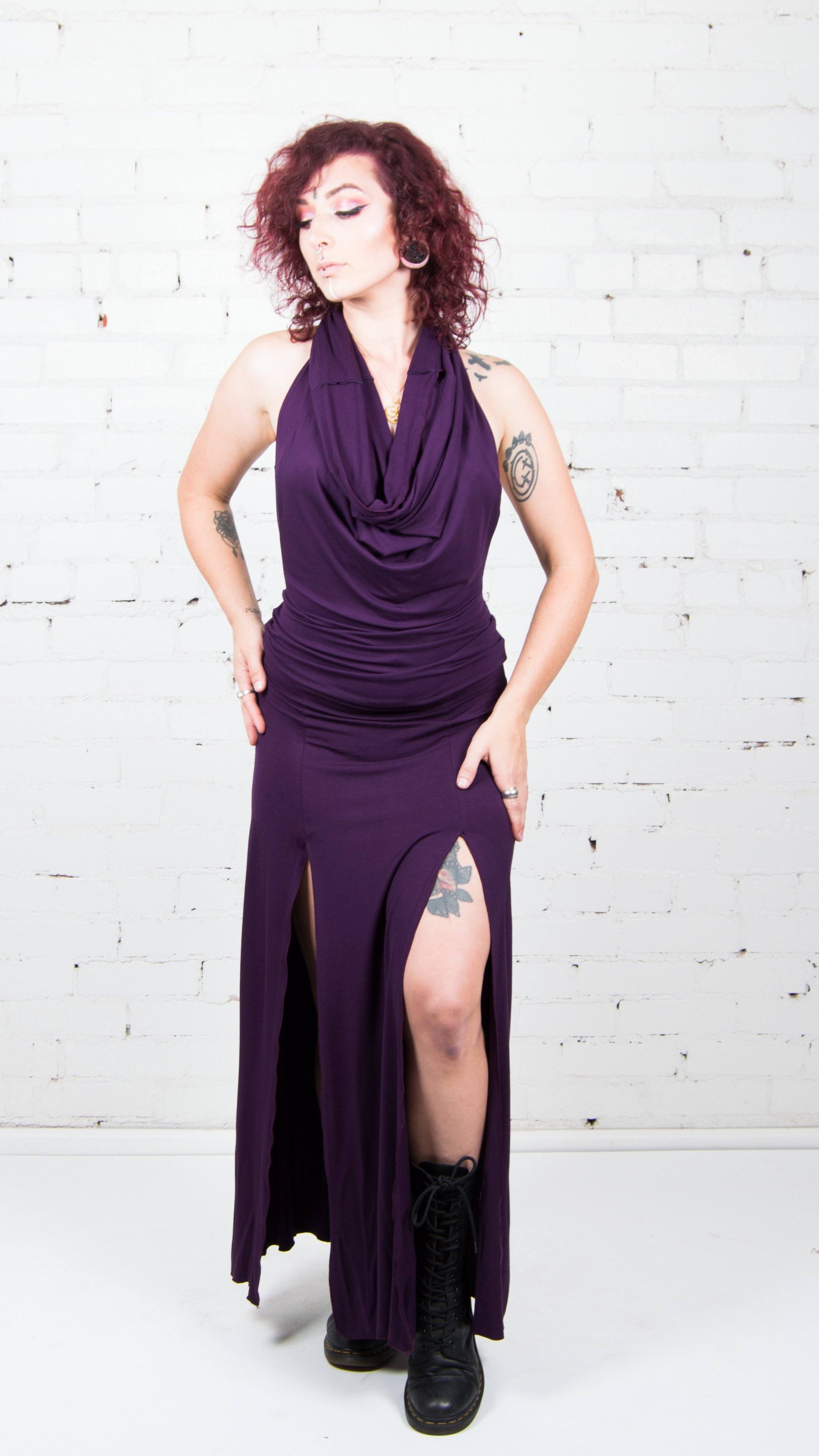 Lumiya-cowl-neck-double-slit-