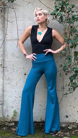 Teal Bamboo High Waisted Big Bells