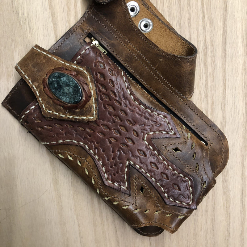 Handmade Leather Holster - Jade/Black Jade